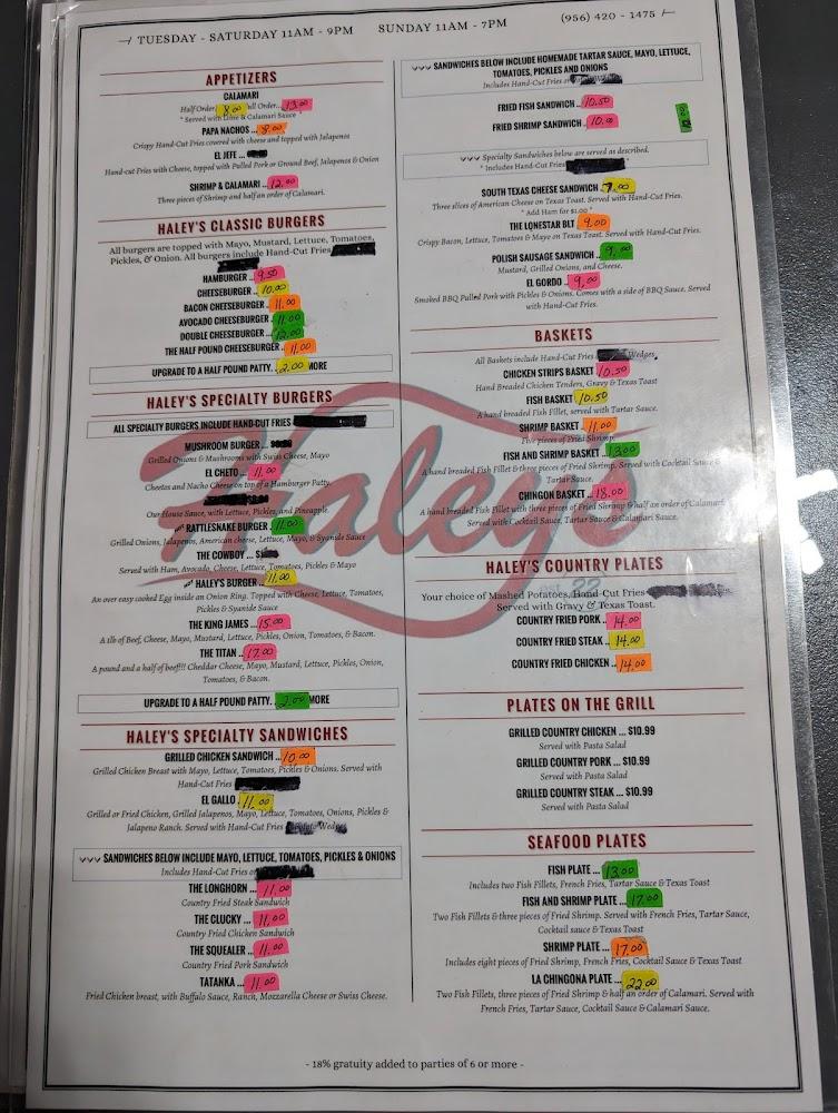 Haley's Menu image 4